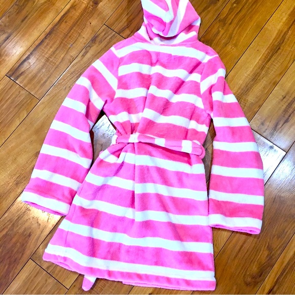 OUR GENERATION big girl pink white stripe cozy robe Medium - Picture 2 of 4